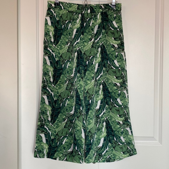 Banana leaf print wide leg pants - Picture 1 of 5